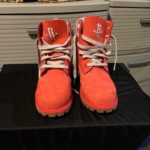 Timberland Boots - Houston Rockets Red - Unisex - Size 6.5/7 Women & Size 5 Boys